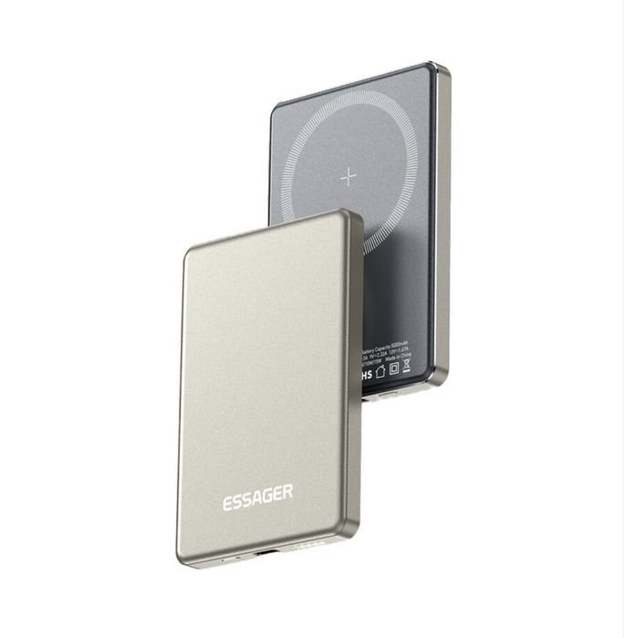 Essager Thin Wireless Power Bank MagSafe 20W 5000mAh, Колір Natural Titanium