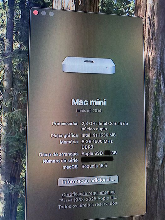 Mac Mini Apple Intel i5 2.8gHz, 8GB RAM, Iris 1536mb, SSD NVMe+ 1TB, Sequóia + Office