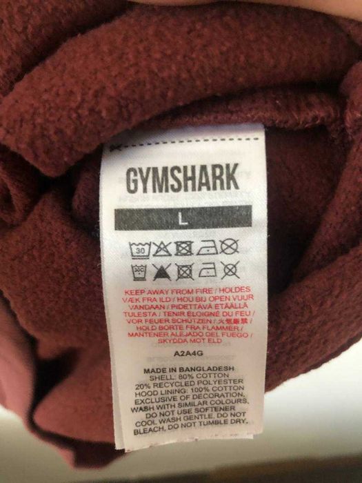 Бордова кофта худі Gymshark