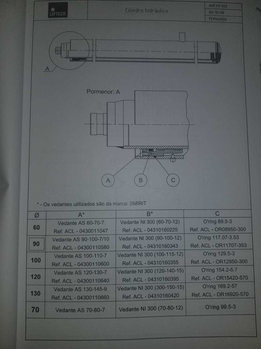 Plataforma elevatória de coluna hidráulica para cargas (1000 kgf)