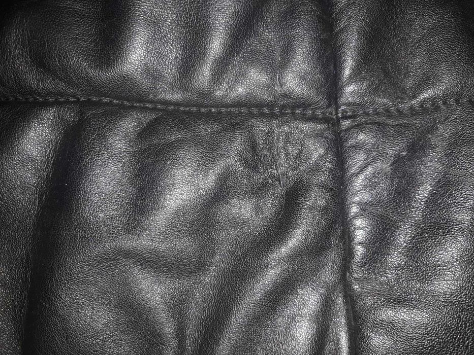 Фирменная кожаная куртка / Кожаное пальто дублёнка ARES