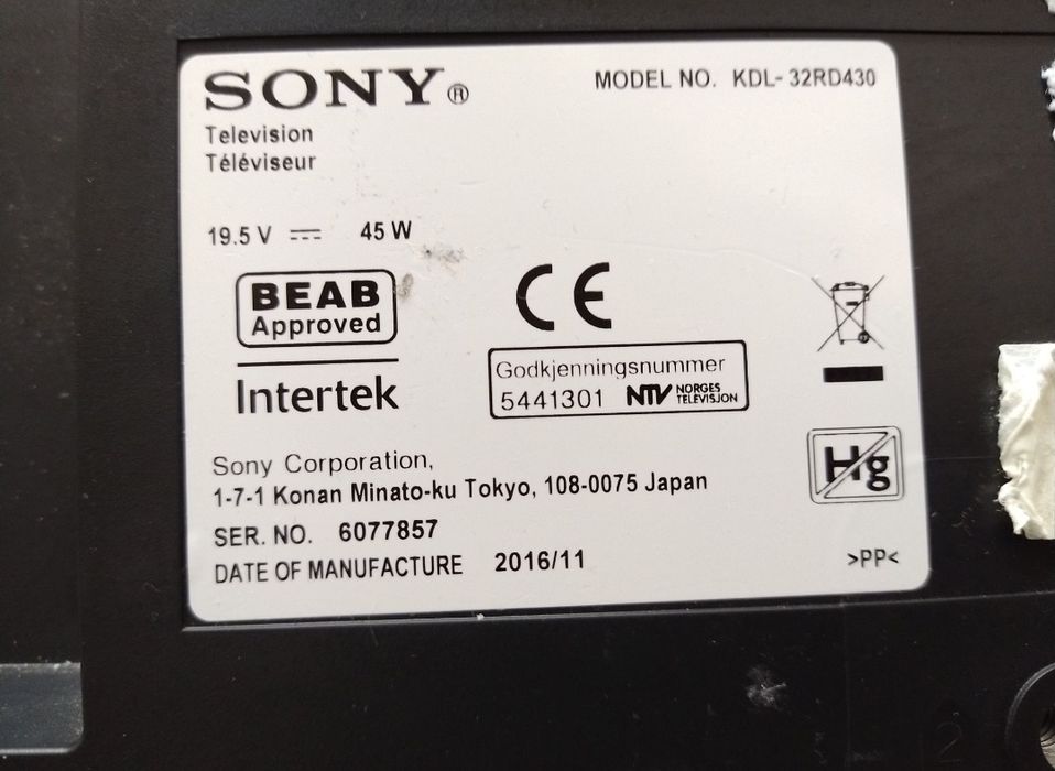 Tv sony para peças KDL-32RD430 casa quarto apartamento vivenda escritó