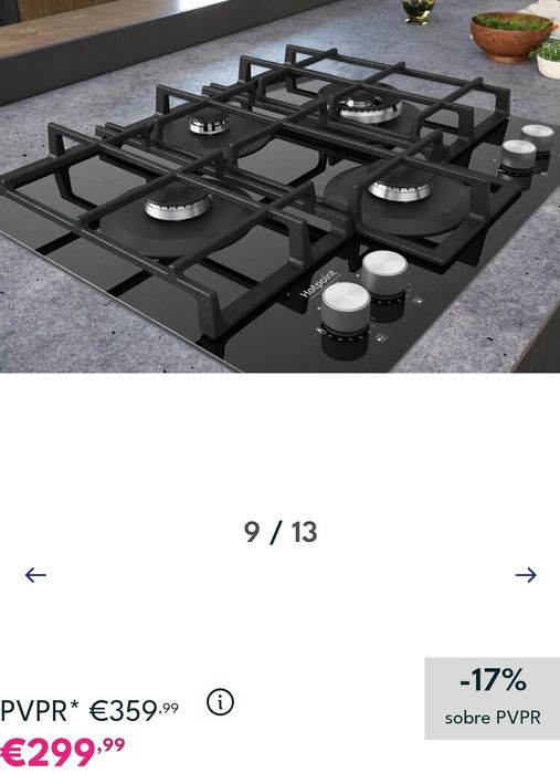 Placa a gás de vidro Nova..