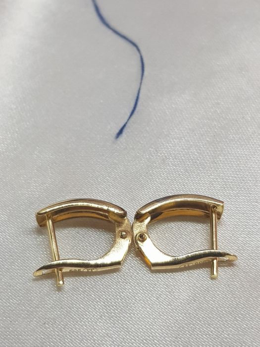 Złote kolczyki angielskie zapięcie złoto 585