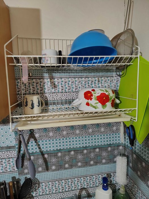 Сушилка для посуду 2 яруса велика з піддоном сушарка