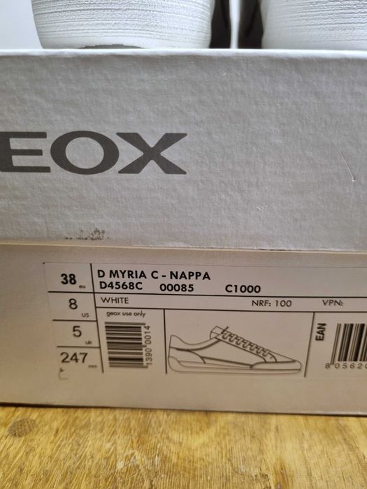 Geox D myria C NOWE białe sneakersy 38 skóra naturalna