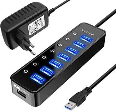 Aktywny koncentrator USB 3.0 z zasilaczem, 7 portów USB 3.0