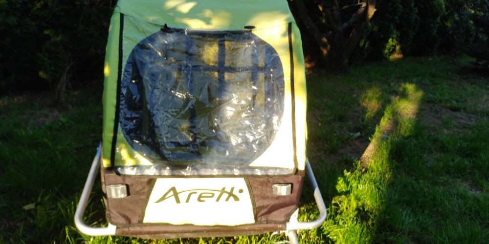 Przyczepka rowerowa 2 w 1 dwu osobowa riksza wózek Aluminiowa