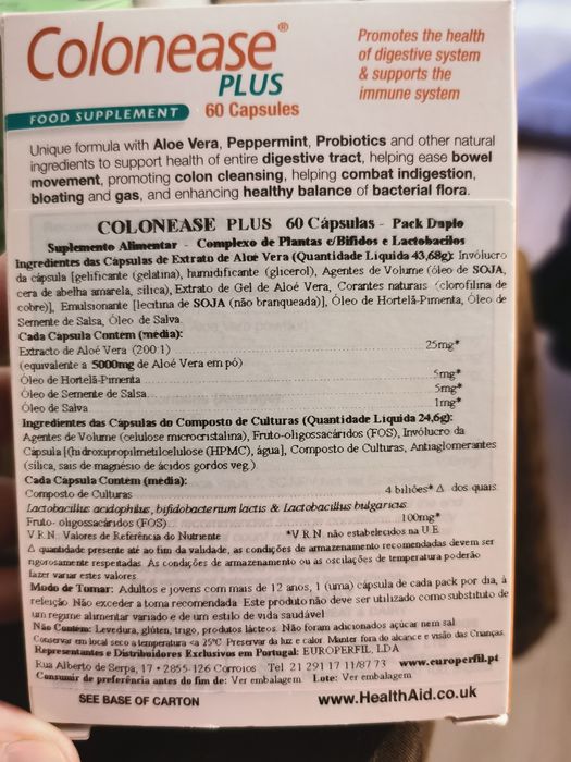 Suplemento alimentar Colonease Plus, dual pack