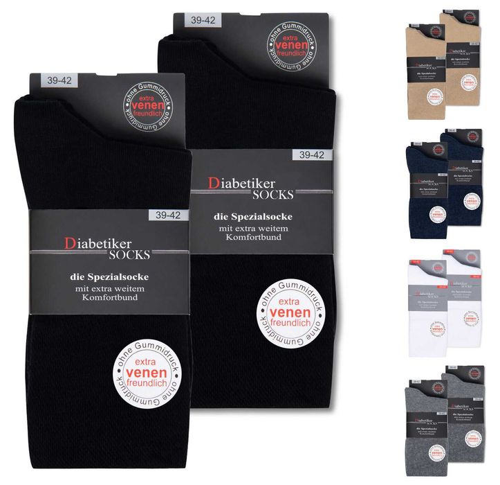 3x Skarpety bez uciskowe dla diabetyków 43-46, bezszwowe.