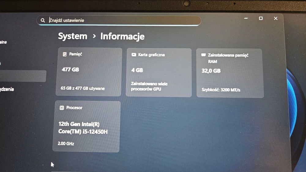 Idealny średniak HP Victus 15 /i5-12450H/RTX 3050Ti/32 GB RAM/Win11