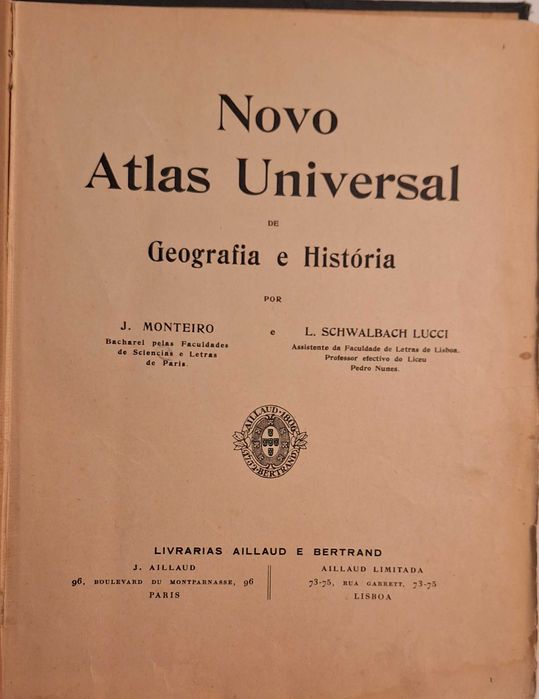 Atlas Universal de 1912 Livrarias Aillaud e Bertrand- Venda individual