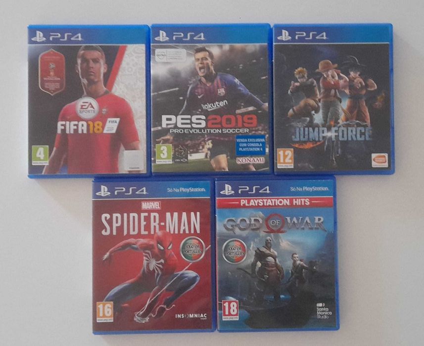 PS4 Slim 500GB + 2 cabos + 5 jogos