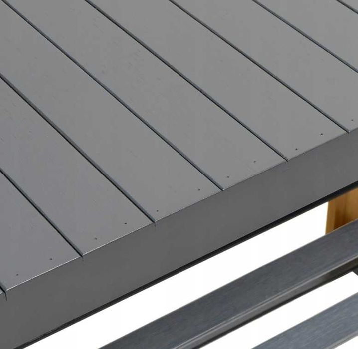 Szafka na Buty Naturalny Bambus Dwie Półki Siedzisko Szary Połysk