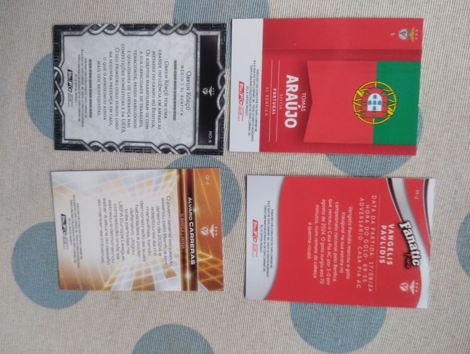 Cartas de futebol da Topps Benfica Fan Set 2024/25