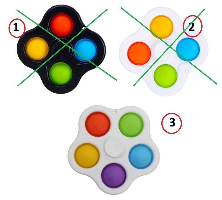 Zabawka 2w1 SPINNER z bąbelkami Push Pop It SENSORYCZNY antystresowy