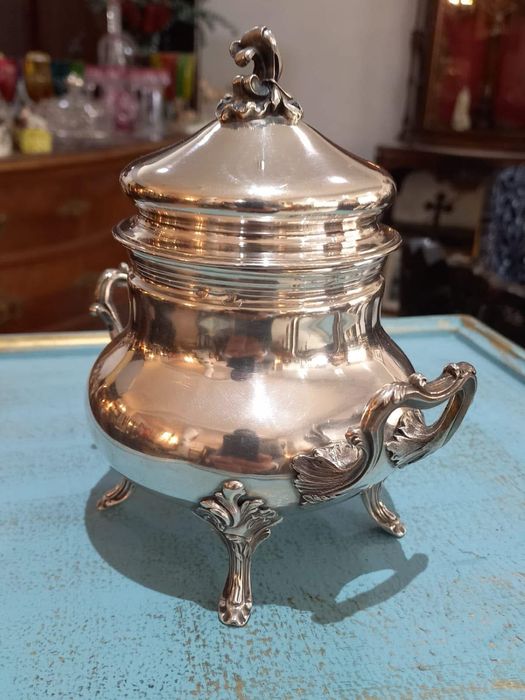 Acucareiro em prata portuguesa contraste aguia antiga