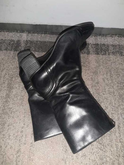 Skórzane botki Zara Woman 38