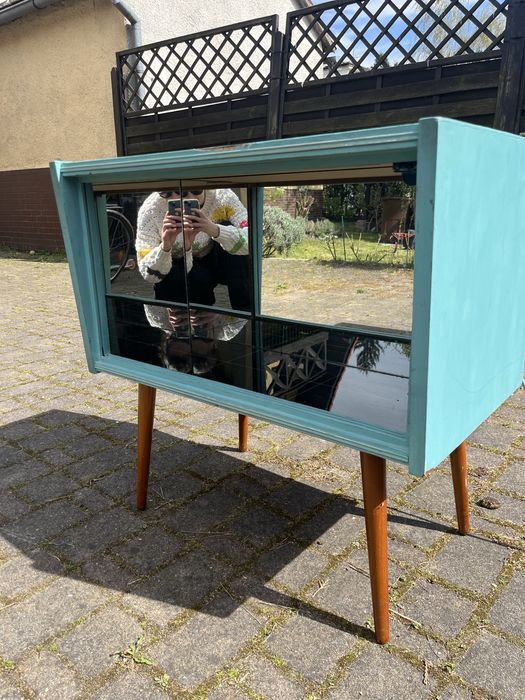 Szafka komoda drewniana vintage rtv PRL pod telewizor