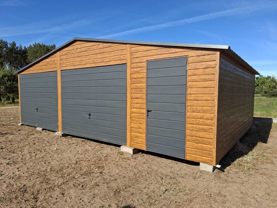 Garaż blaszany 8x5 m Premium Garaż blaszak złoty dąb grafit orzech Garaże 8x5 8x5,5 8x6 9x5 9x5,5 9x6 PRODUCENT