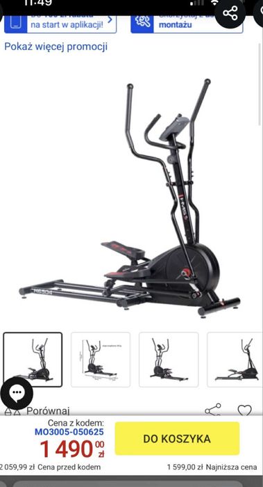 Orbitrek magnetyczny HMS H6504 8kg 39cm