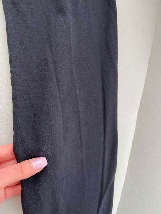 Legginsy getry klasyczne na gumce bawełniane czarne XS