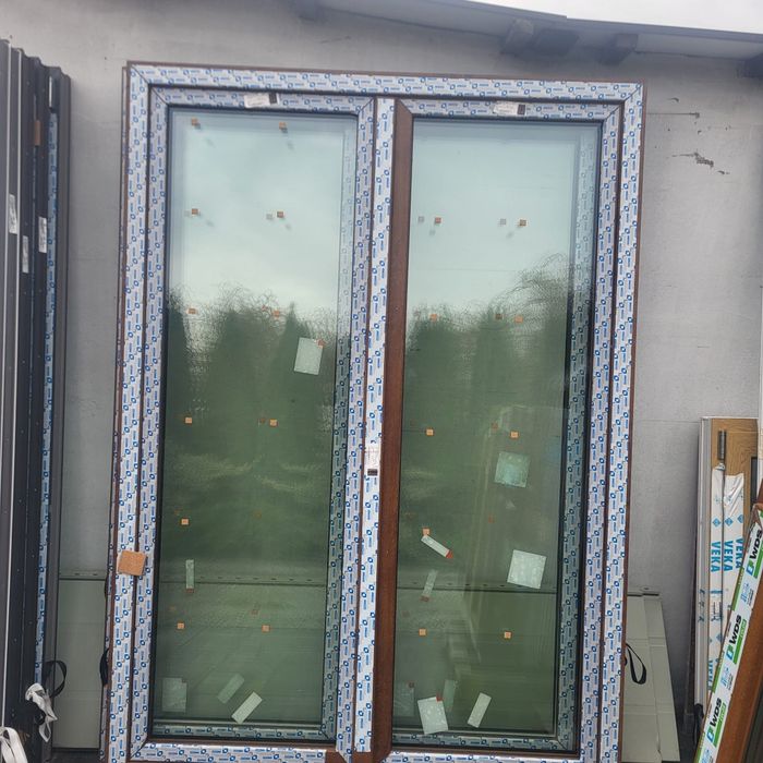 Okno tarasowe 140x210 trzyszybowe Winchester/antracyt i złoty dąb