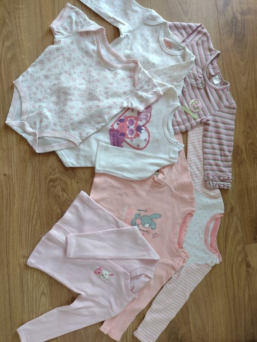 Bluzki, body r. 74 / 80 zestaw 7szt