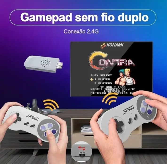 Consola Jogos Retro com 5000 jogos + 2 comandos sem fios