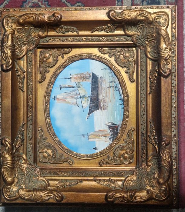 Quadro trabalhado em folha de ouro