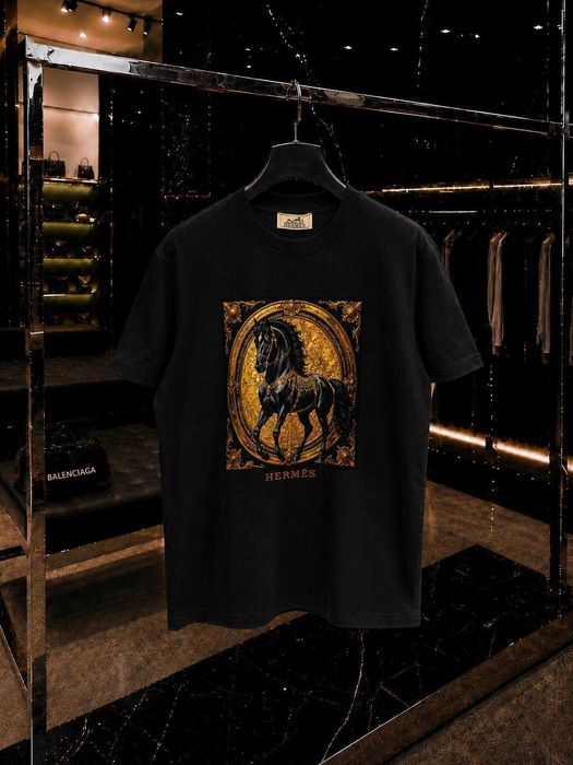 Чоловіча футболка Hermes, 100% бавовна, чорна, Туреччина, розміри S-XXL