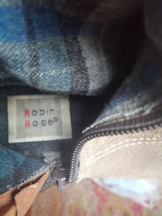 Сапоги замшевые демисезон.38р.Robin Rose серые