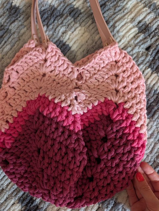 Torebka tulipan handmade różowa