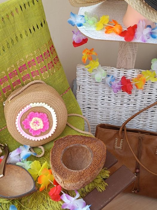 Torebka słomiana Boho etno folk