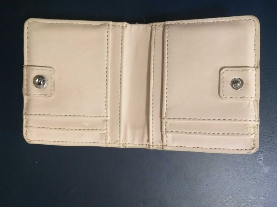 Carteira / Porta moedas em beje com padrão colorido e moderno da Mango