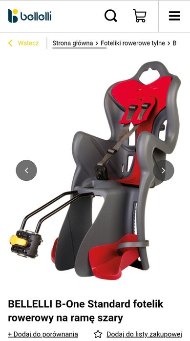 Nowy fotelik rowerowy Bellelli B-one