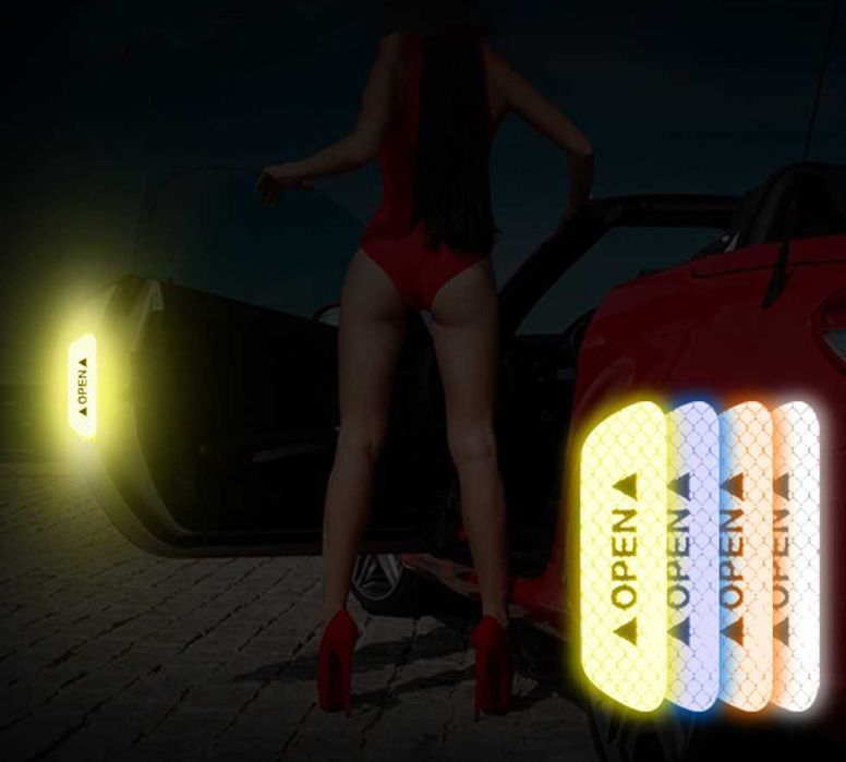 Світловідбиваюча наліпка дверей автомобіля OPEN катафот наклейка