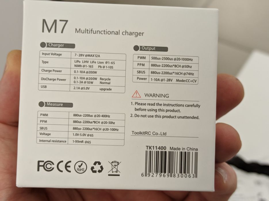Toolkitrc m7 200w 10a зарядка для 2s-6s