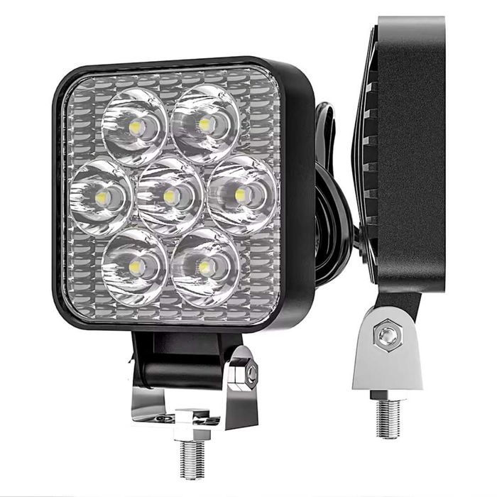 Par mini farois auxiliares LED 2,5" redondos quadrados