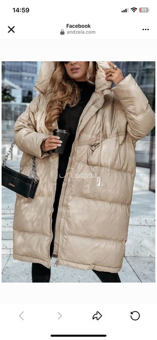 Płaszcz puchowy oversize kolory  jesień / zima