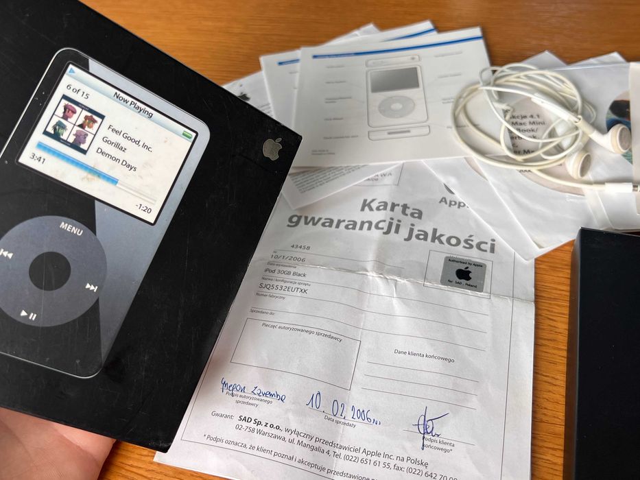 Apple iPod 5 Gen 30GB – 2006 – KOMPLET – pudełko + akcesoria