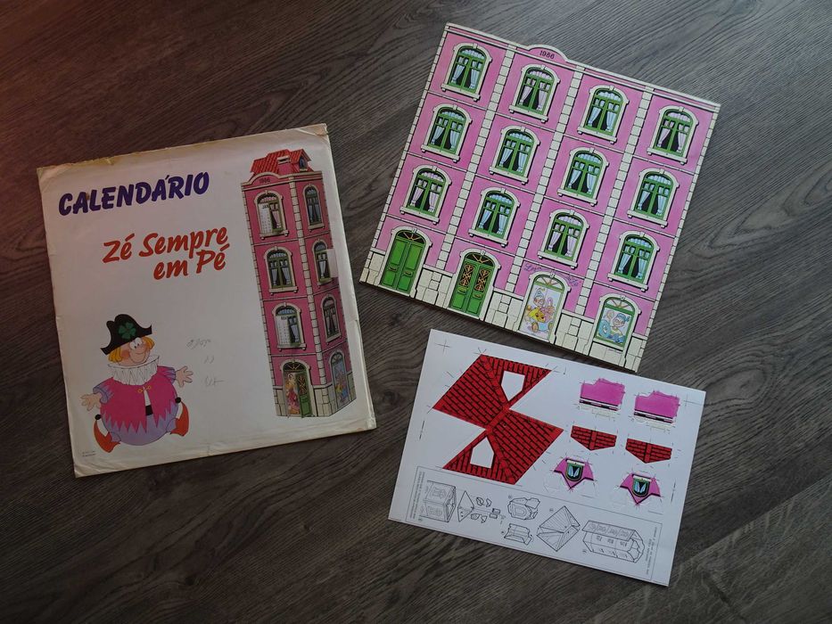 Antigo calendário zé sempre em pé do programa 1 2 3