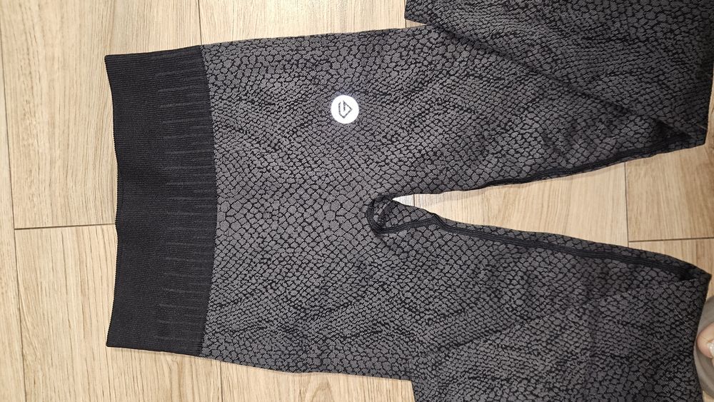 Gym Glamour legginsy grafitowe XS | wężowy print | nowe