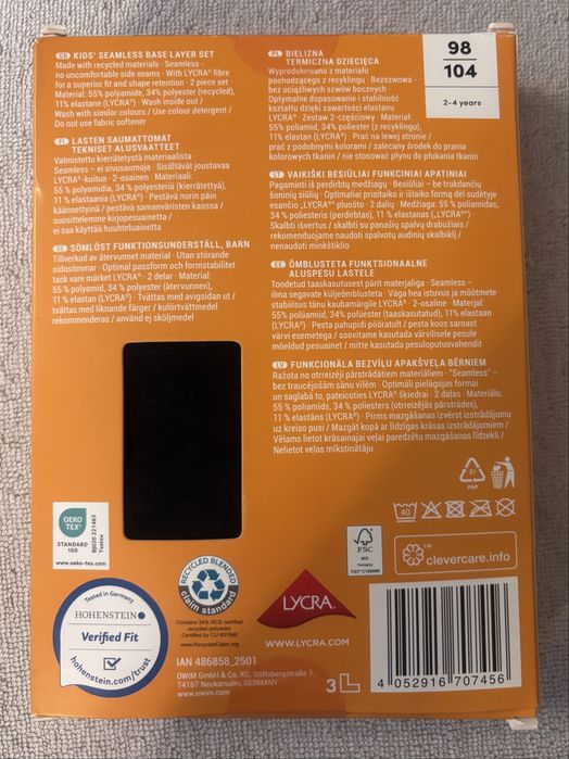 Nowa bielizna termiczna 98/104 zestaw Top i Leginsy Granatowe