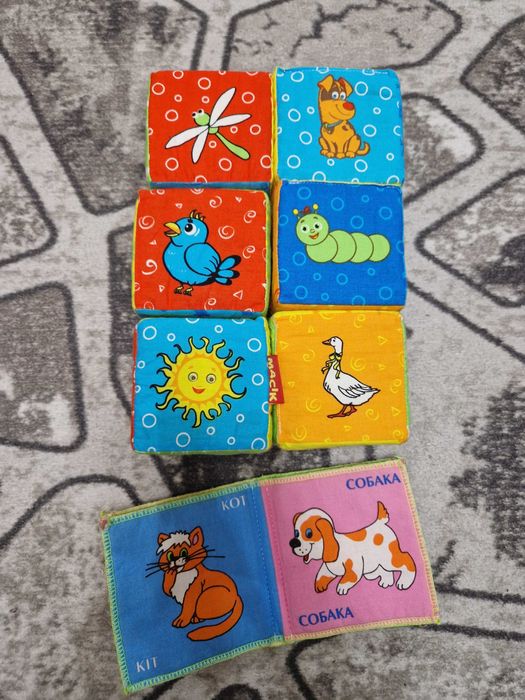 М'які кубики 6 шт+ м'яка книжечка 1 шт