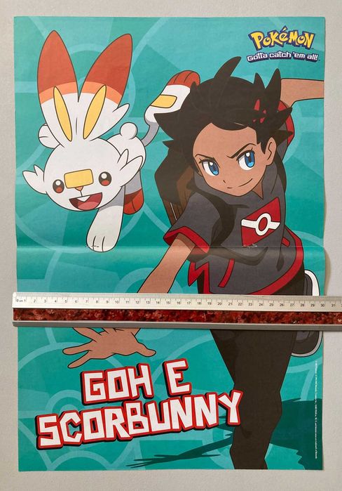 Poster Frente e Verso Pokémon: Charmander + Goh e Scorbunny