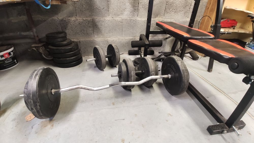 Siłownia ławeczka hantle gryf 130 kg