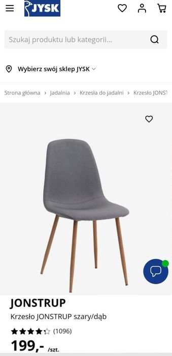 Krzesło JYSK Jonstrup krzesła szare różowe Sanok •