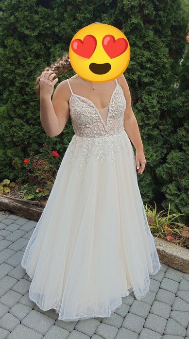 Suknia ślubna + 2 welony r.40/42