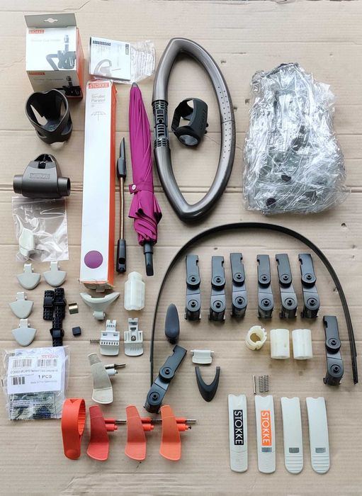 STOKKE запчасти/шасси/колеса/ручки/люлька/сиденья/ремонт/xplory/trailz